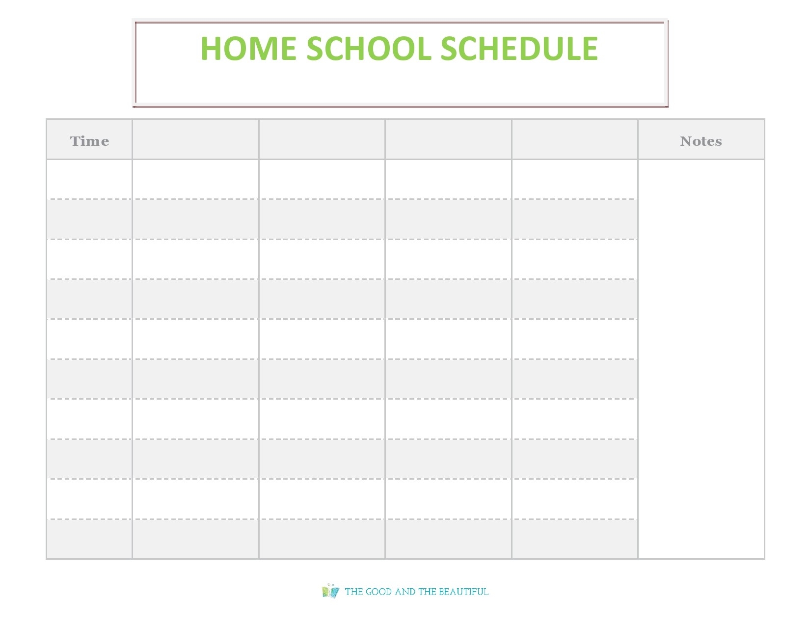 Free Printable Homeschool Schedule
