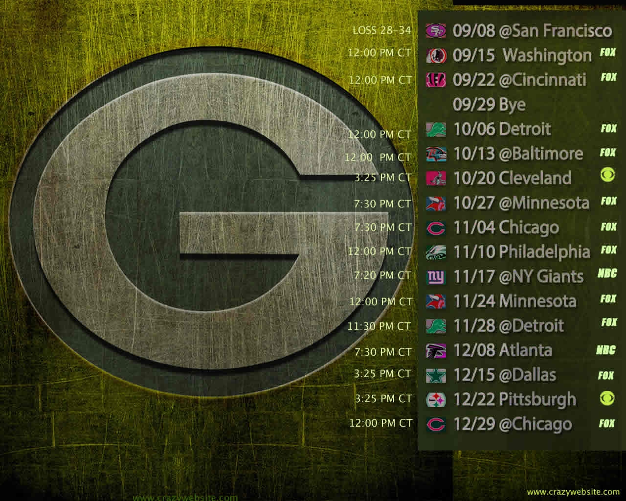 Green Bay Packers Schedule Printable Free