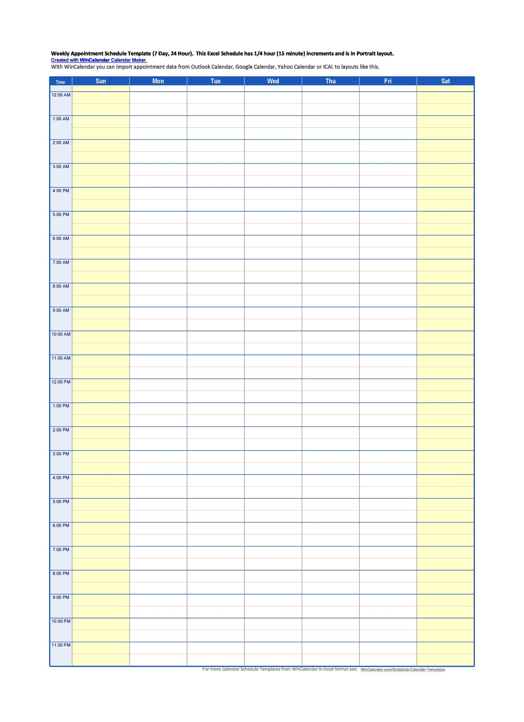 Printable Pdf Work Schedule