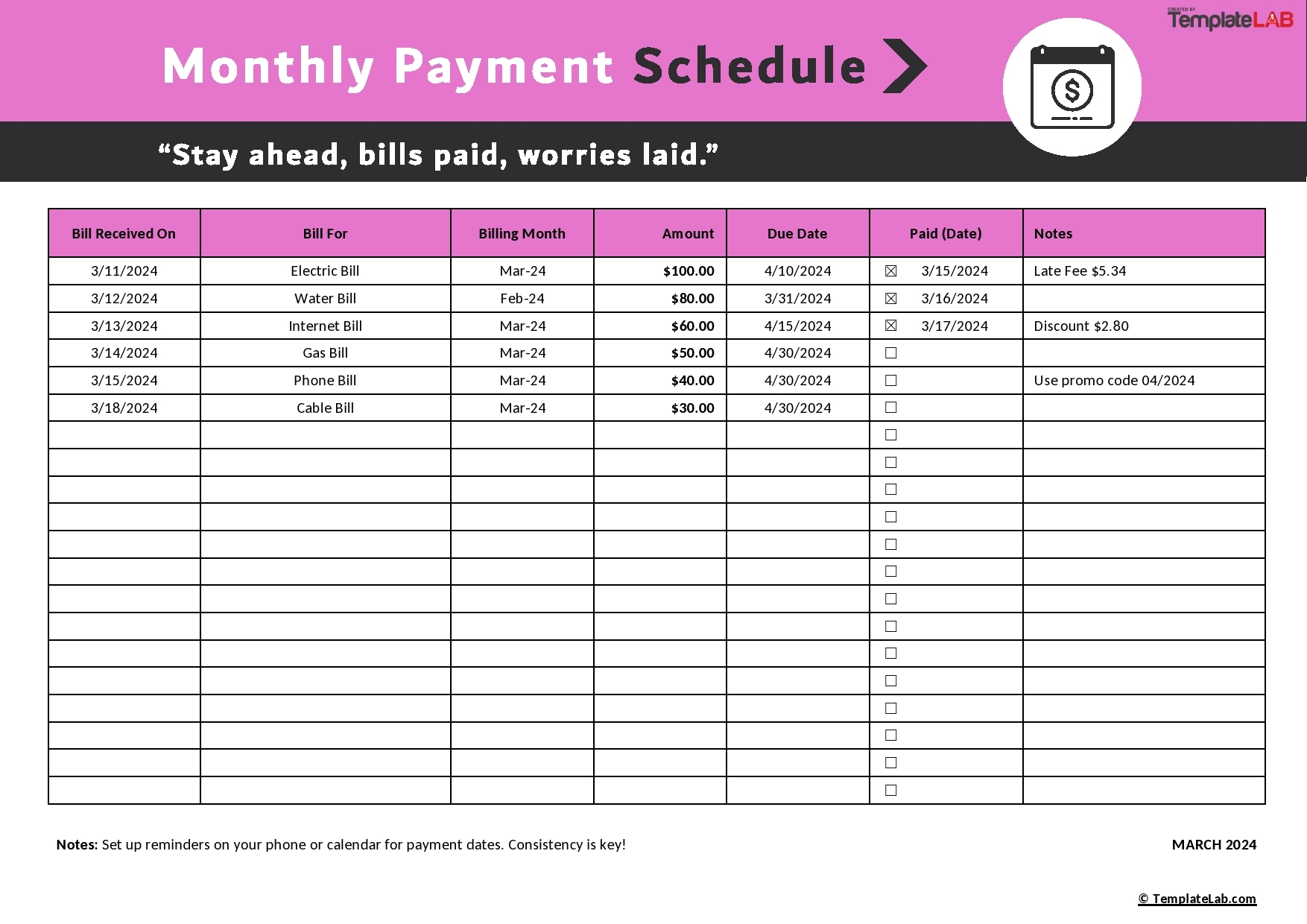 52 Free Payment Schedule Templates Excel Word TemplateLab