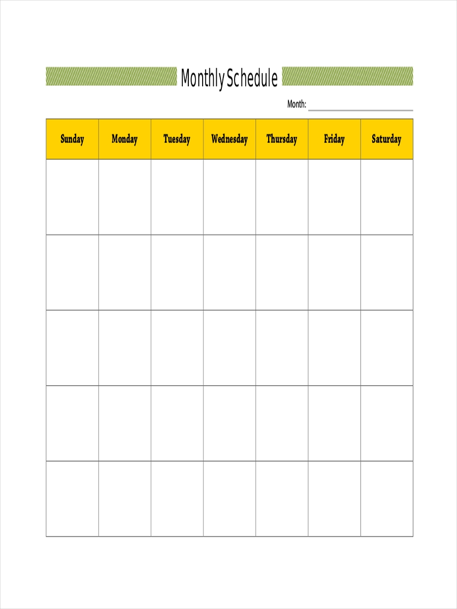7 Blank Schedule Examples To Download