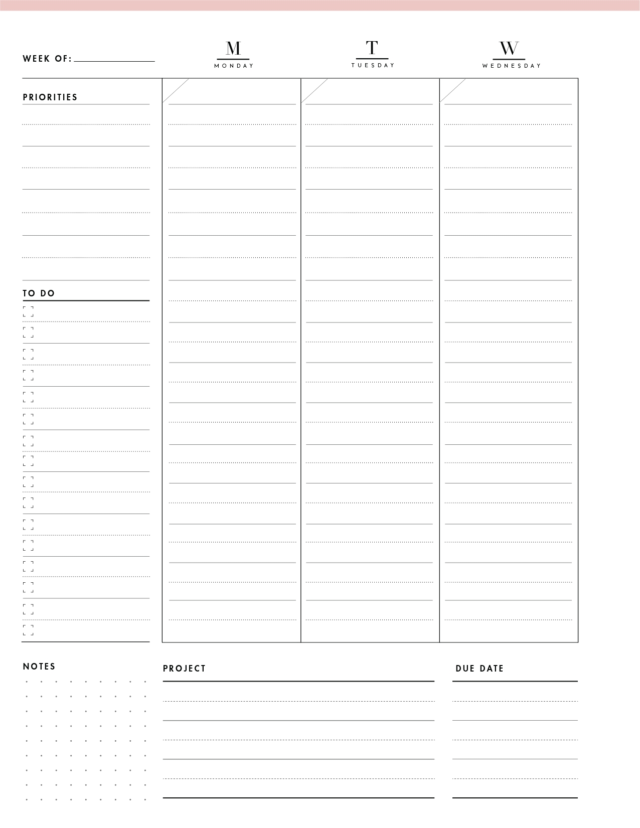 Daily Schedule Printable For Week