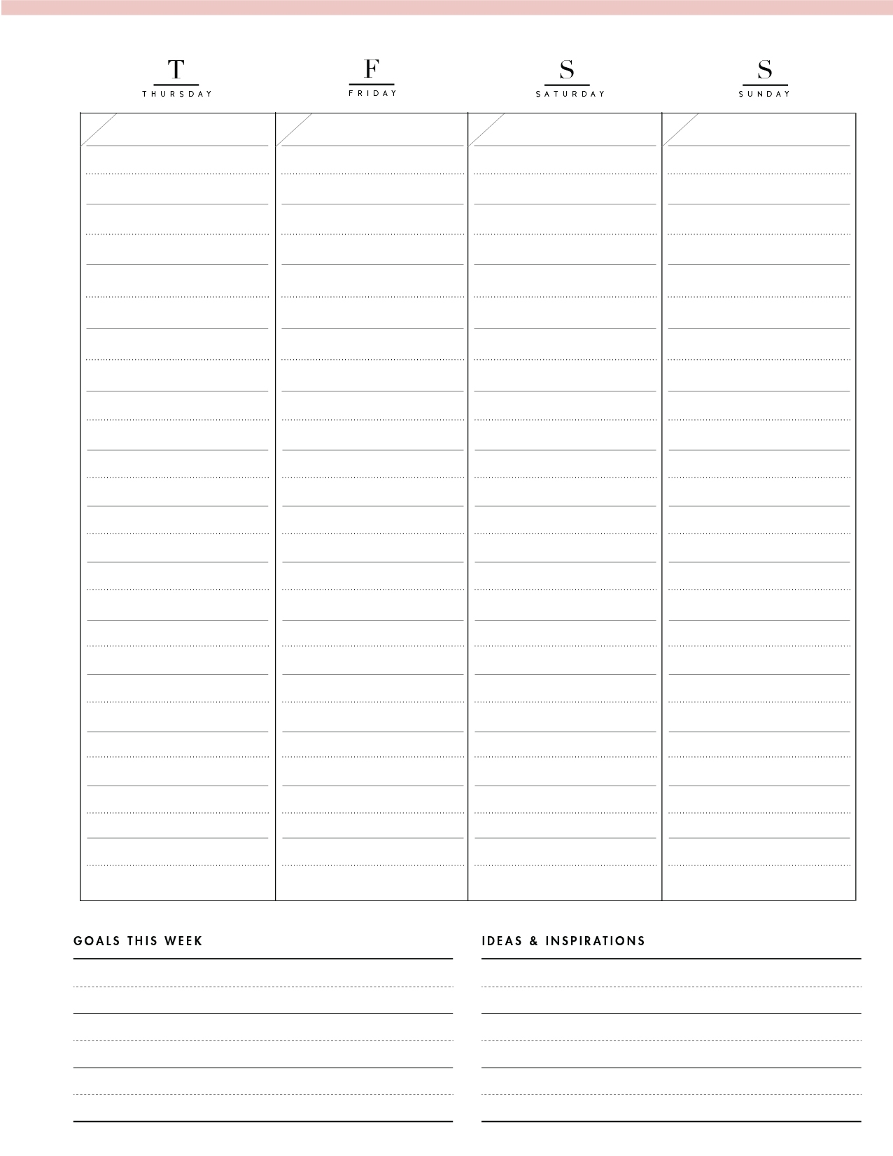 7 Day Weekly Schedule Template World Of Printables