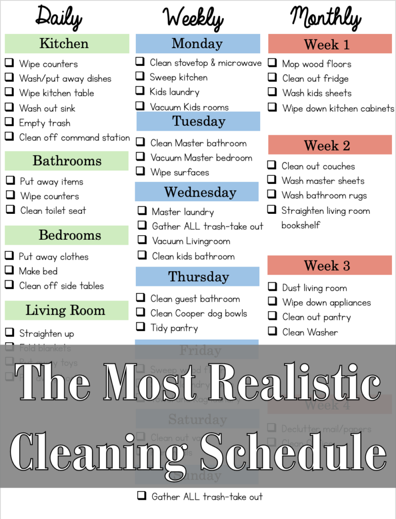 A Realistic Cleaning Schedule Easy And NOT Overwhelming Little Tennessee Home