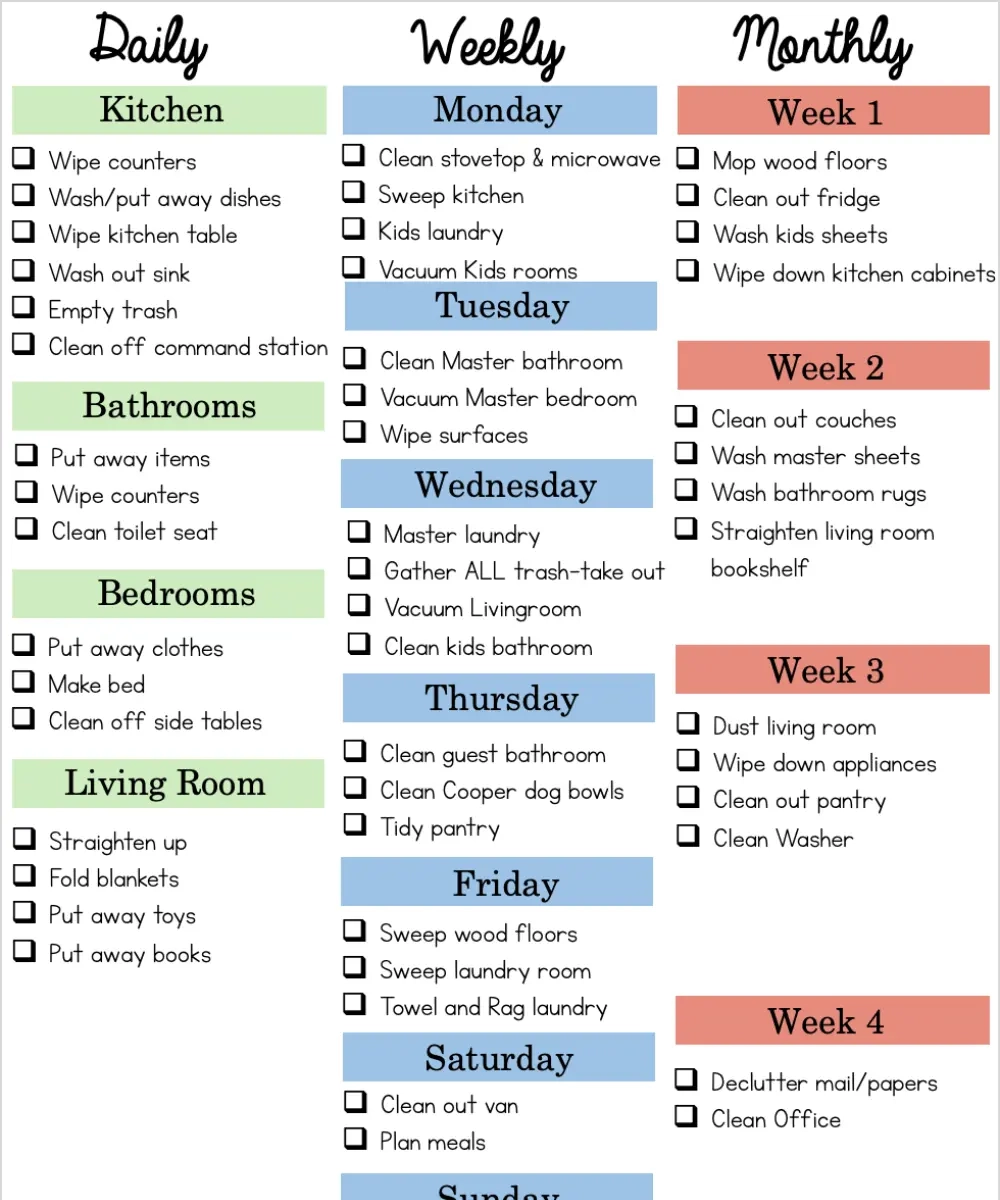 A Realistic Cleaning Schedule Easy And NOT Overwhelming Little Tennessee Home