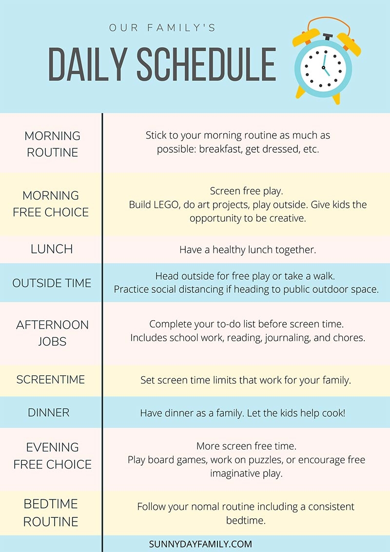 Printable Kids Daily Routine Schedule Printable Kids Daily Routine Schedule