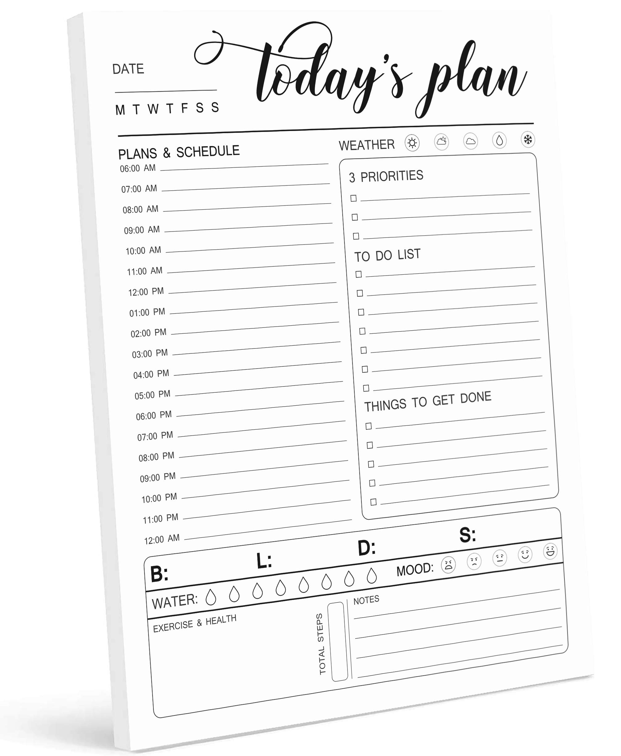 Amazon Inkdotpot Daily Planner With Hourly Schedule W 50 Undated Sheets Productivity Tracker Tear Off Pad Personal Planner Priority Task Daily Goal To Do List Vibrant Calendar Organizer Scheduler Office Products