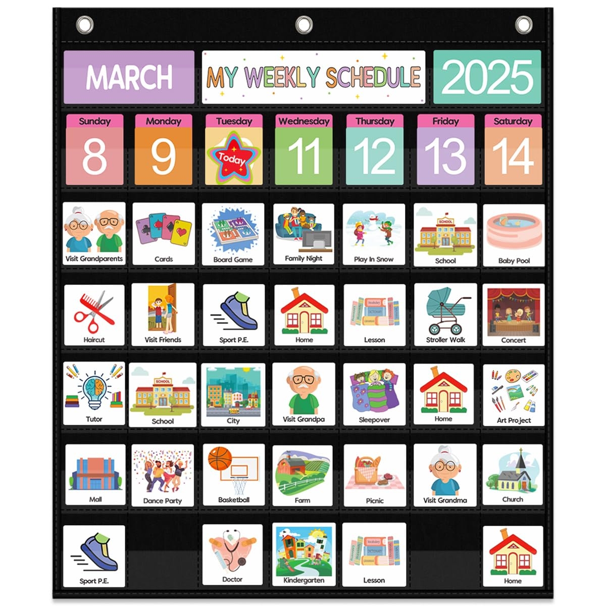 Amazon Kids Daily Planner Weekly Calendar For Toddler Planner Kids Routine Chart Includes 259 Cards For Home School Daily Weekly Monthly Yearly Routine Chart For Kids Teenagers Adults Office Products
