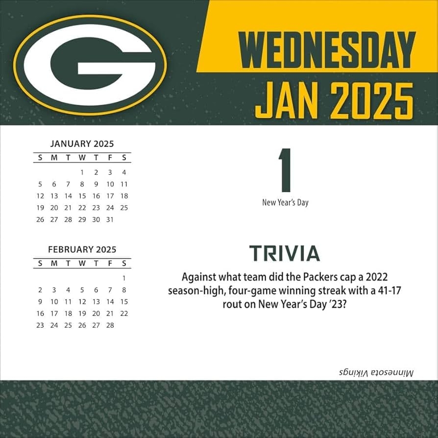 Printable Green Bay Packers Football Schedule