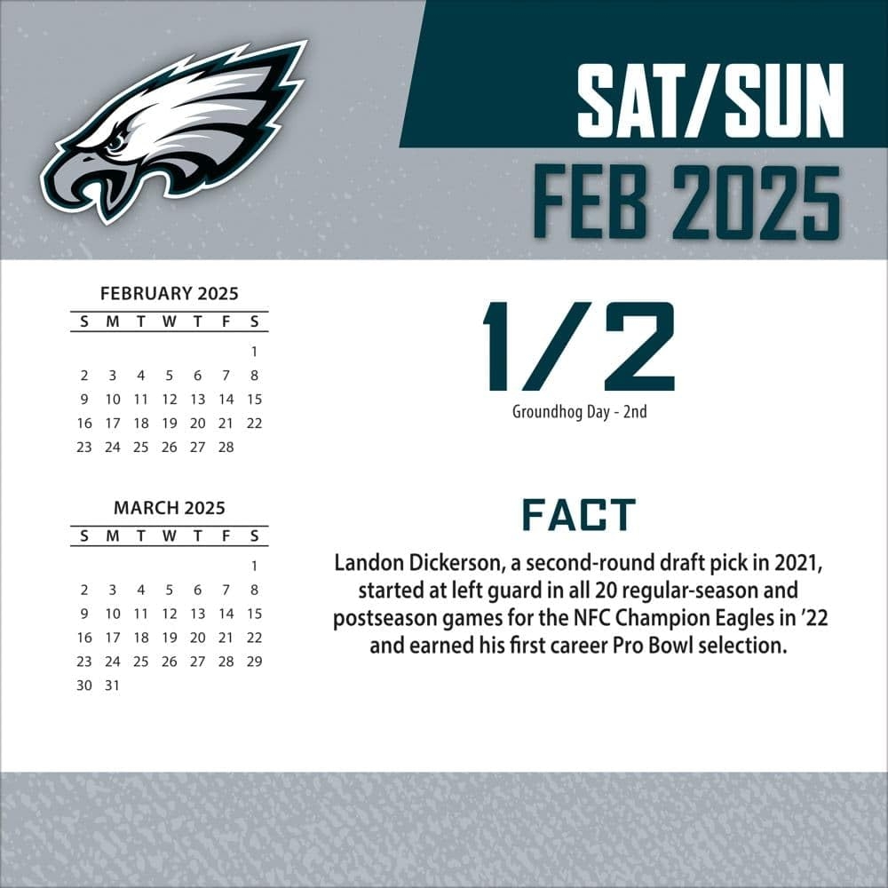 Amazon TURNER SPORTS Philadelphia Eagles 2025 Box Calendar 25998053053 Office Products