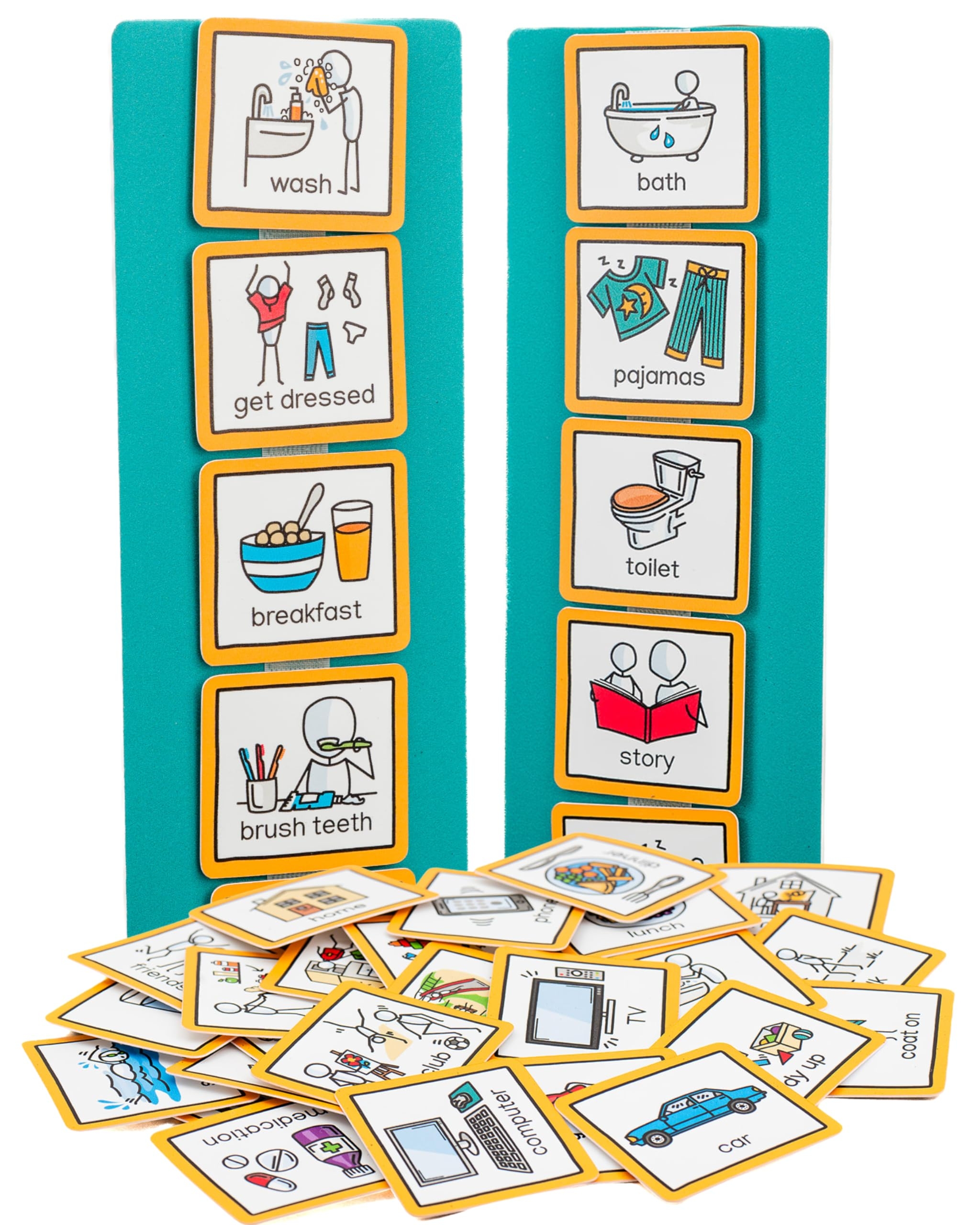 Amazon Visual Schedule Routine Chart With Pecs Cards To Support Communiation For Children Toddlers Autism ADHD Downs Syndrome Dementia Children Office Products