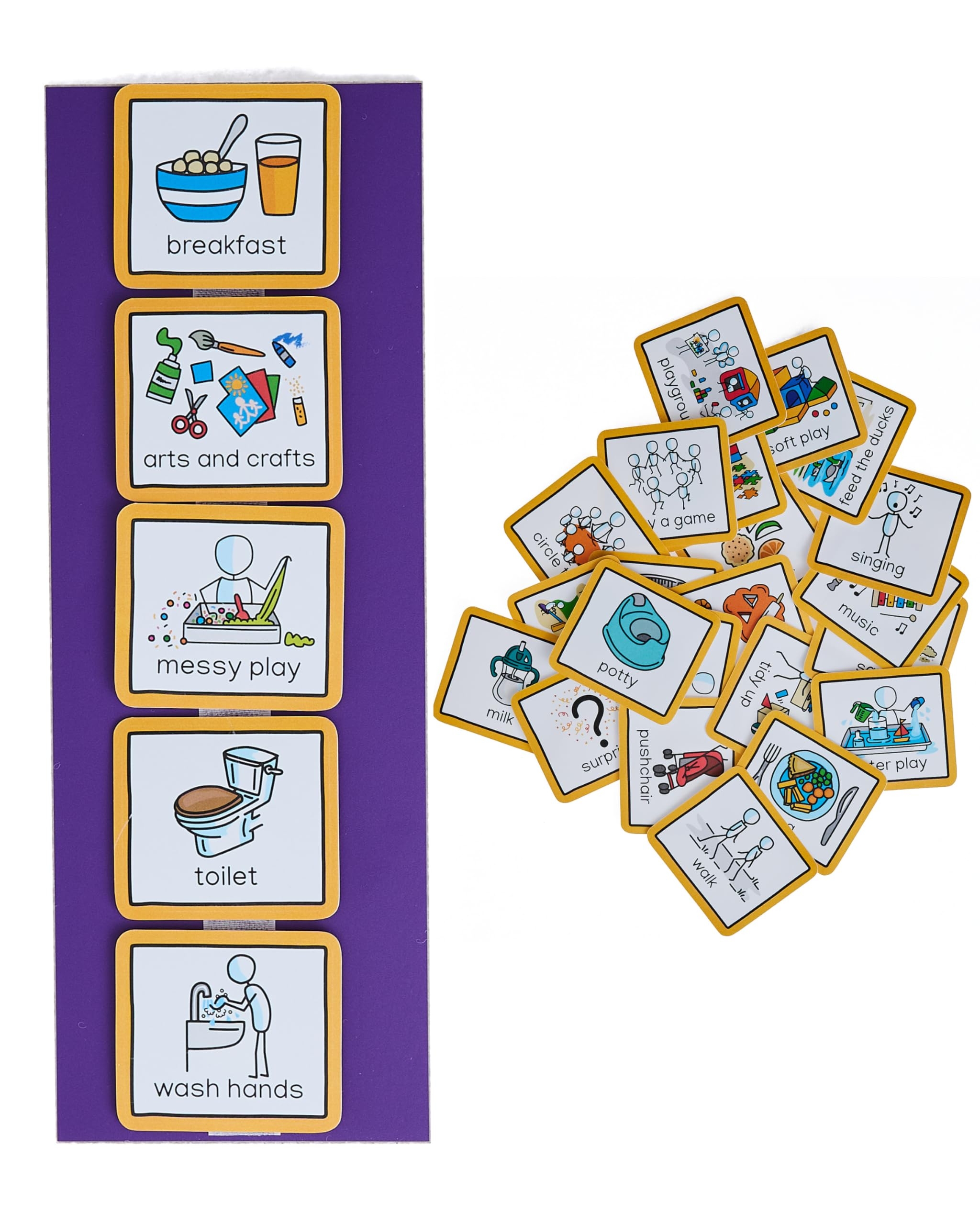 Amazon Visual Schedule Routine Chart With Pecs Cards To Support Communication For Children Toddlers Autism ADHD Downs Syndrome Dementia Nursery Office Products