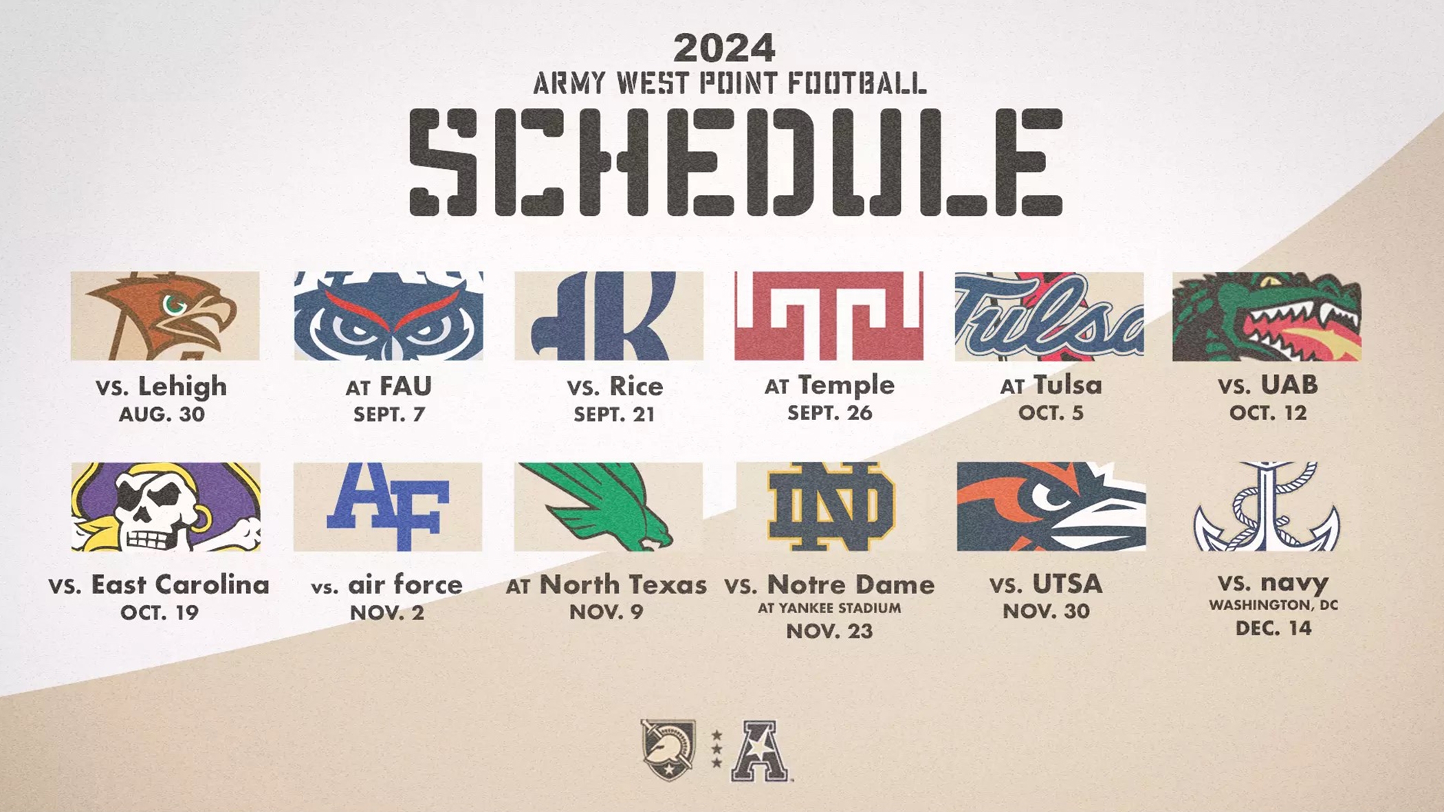 Army Football Announces 2024 Schedule Includes Full AAC Slate United States Military Academy West Point