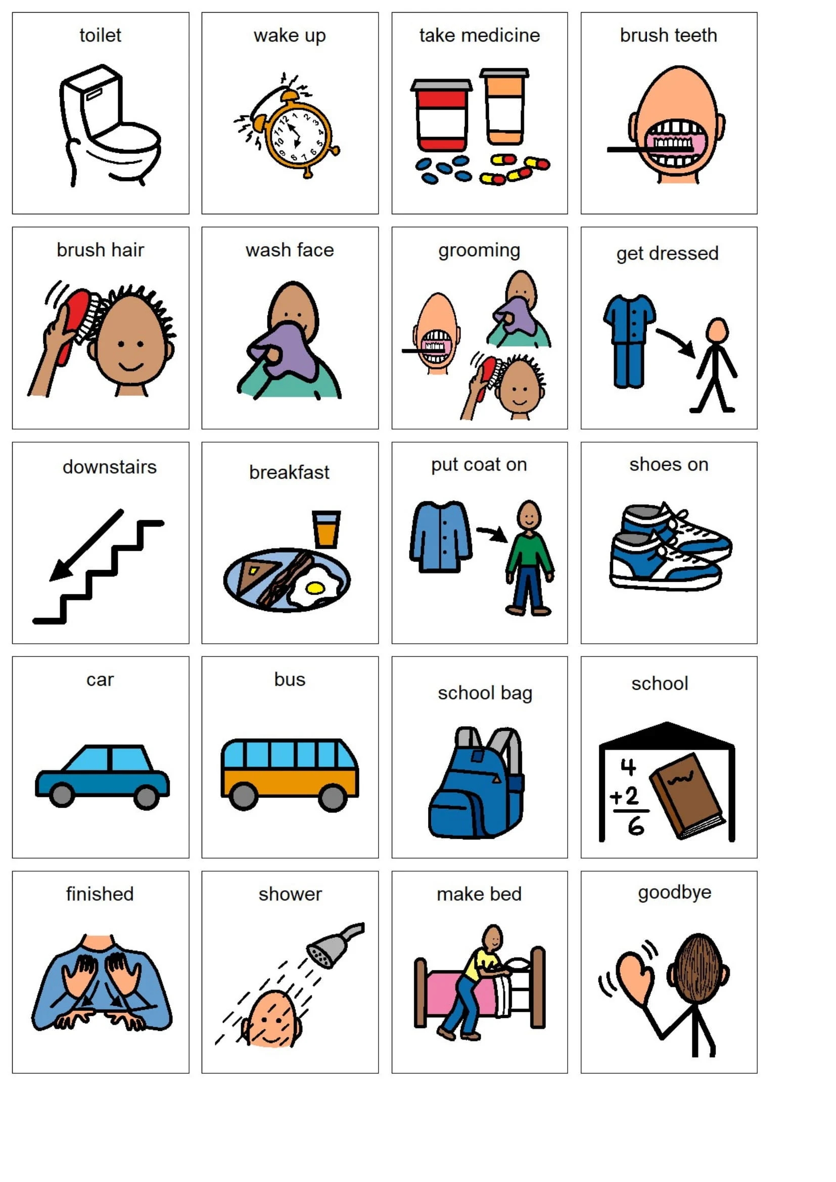 Free Printable Visual Schedules Autism