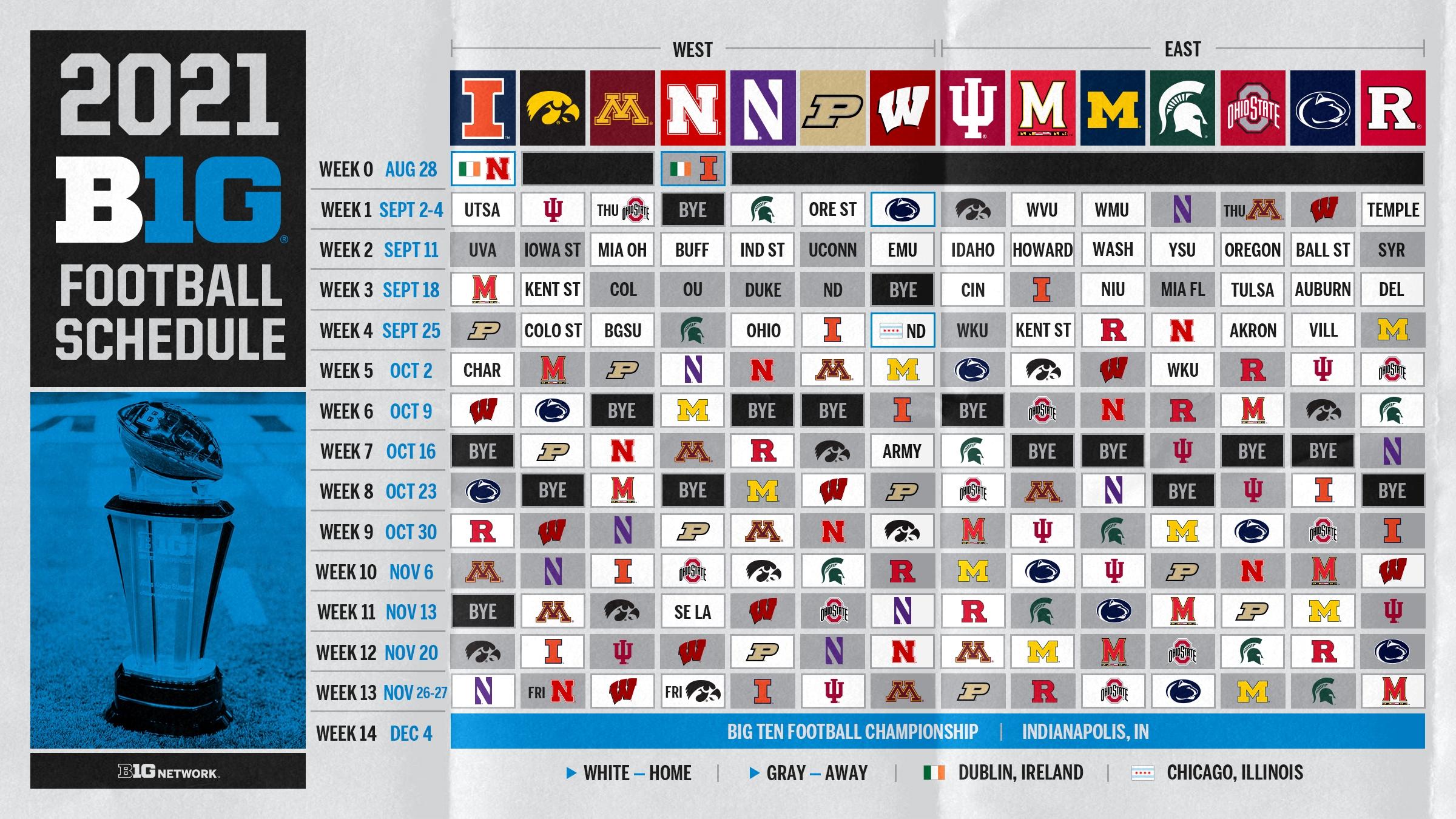 Big Ten Releases 2021 Football Schedule What Changed And Why It Happened The Athletic