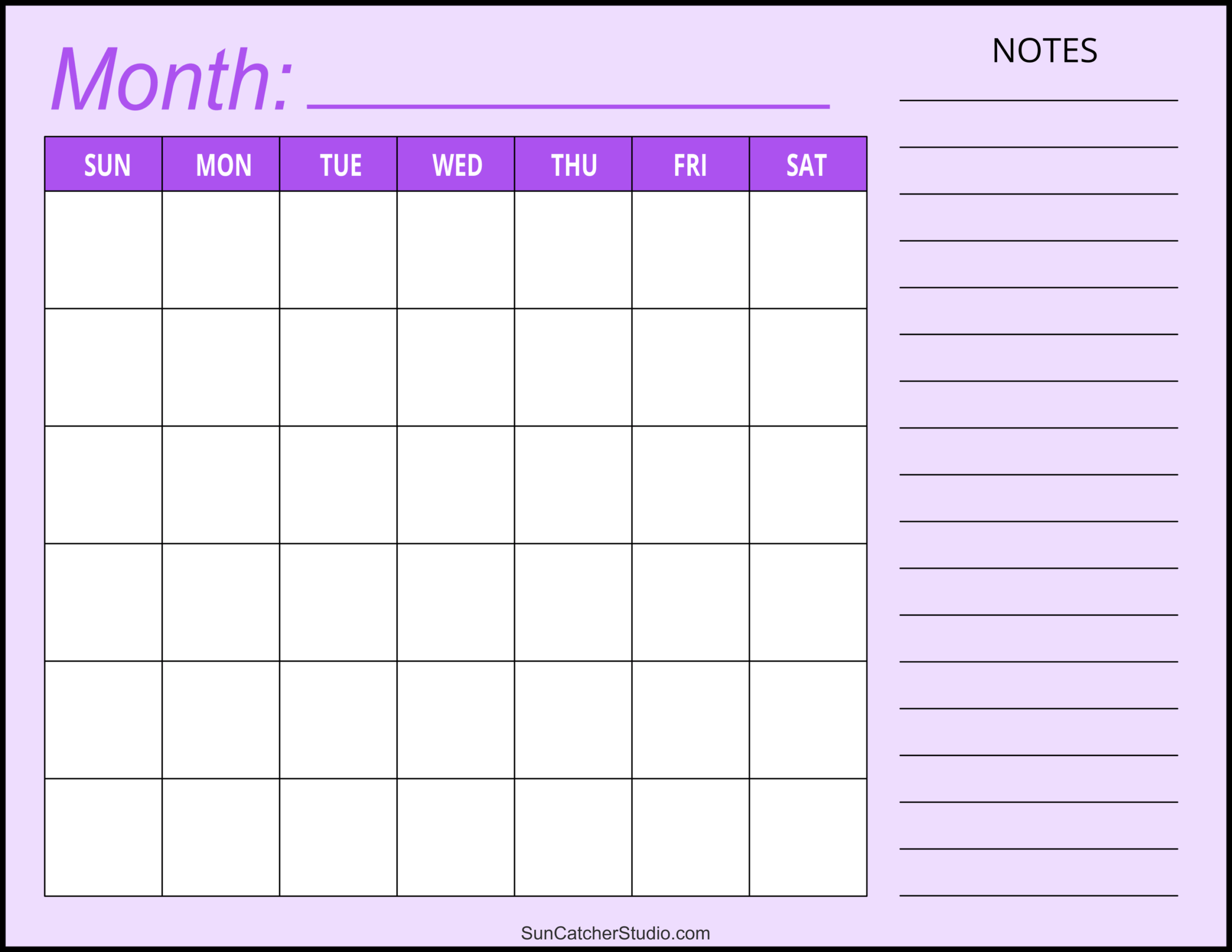 Blank Calendar Templates Monthly Weekly Free Printables Monograms Design Tools Patterns DIY Projects