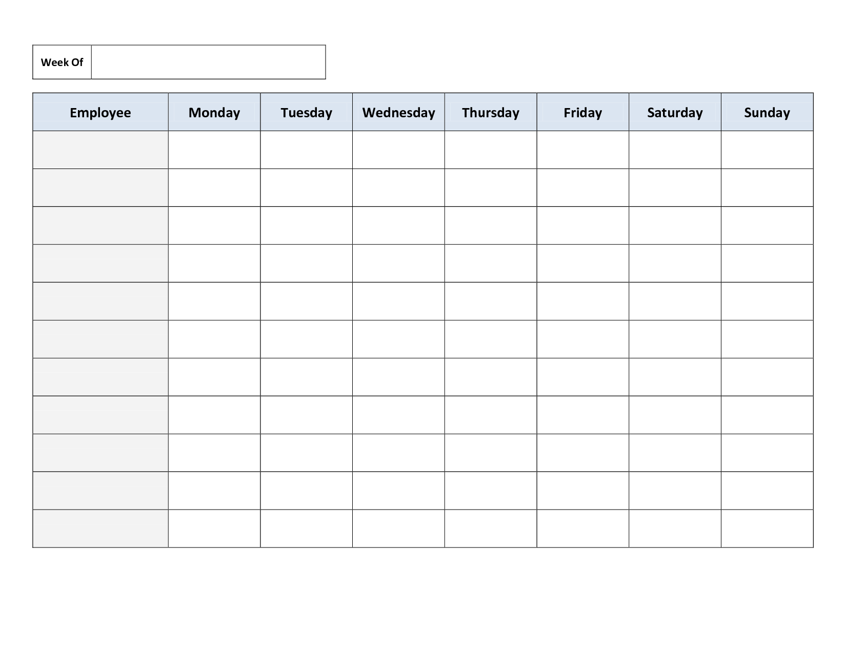 Blank Employee Schedules 20 Free PDF Printables Printablee Worksheets Library