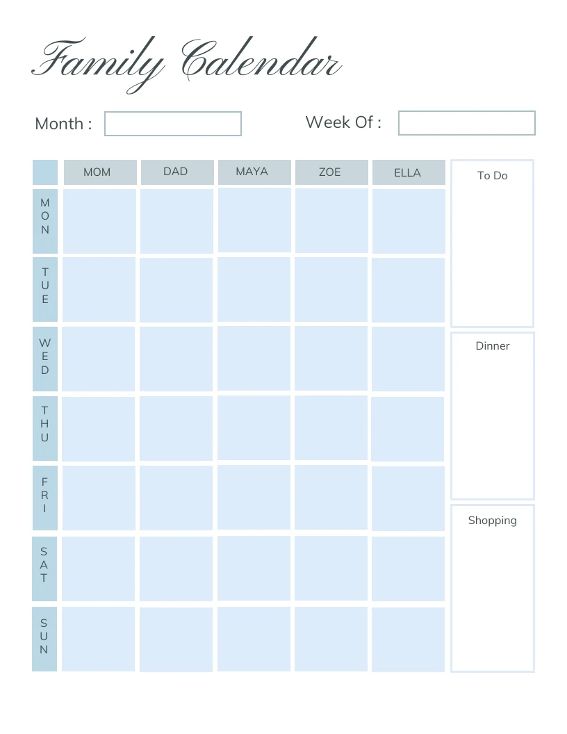Summer Schedule Templates Free Printable