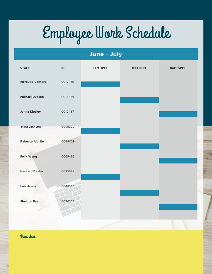 Blue Photo Work Schedule Venngage