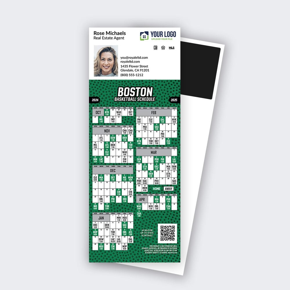 Boston Celtics Personalized QuickCard Basketball Magnet 2024 25 Markful