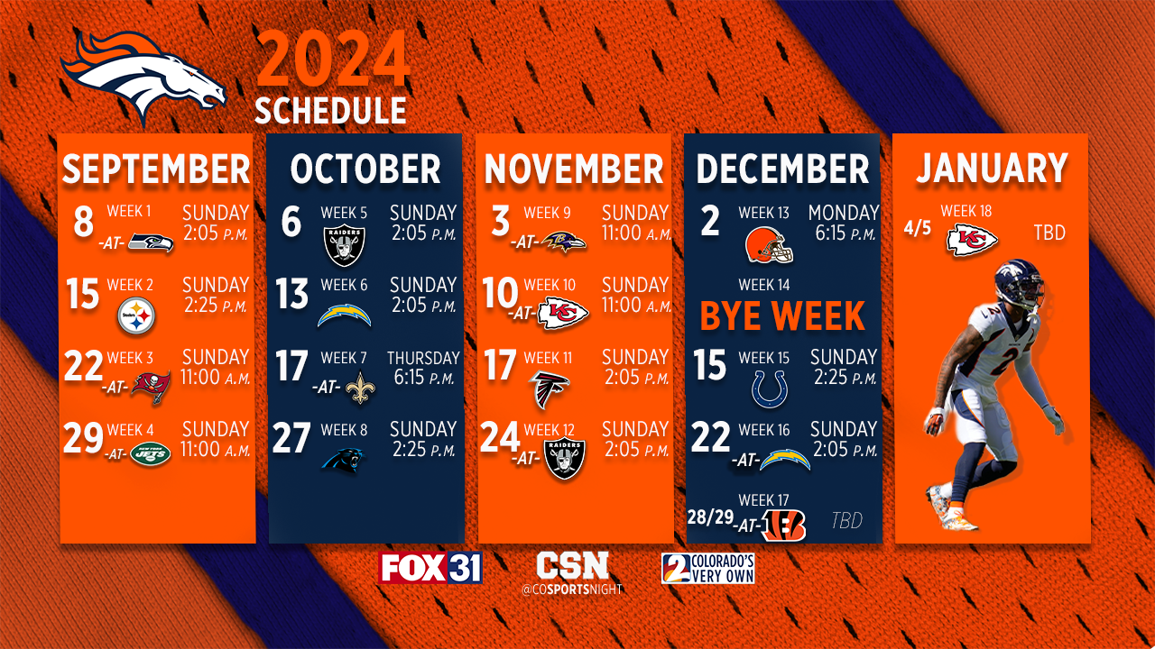 Broncos 2024 Schedule Home Opener Against Russell Wilson And The Steelers Yahoo Sports