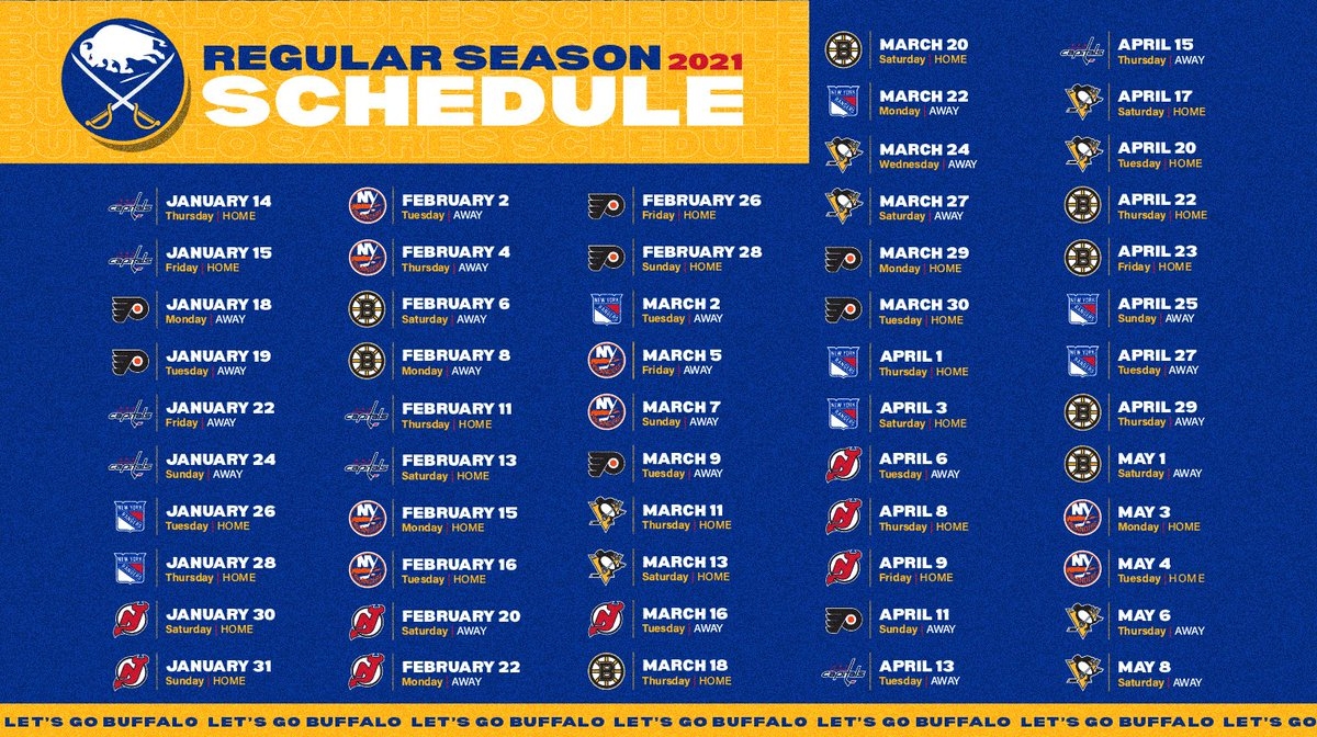 Buffalo Sabres On X IT S HERE Introducing Our 2020 21 Season Schedule Https t co T5lSaeNino LetsGoBuffalo Https t co klC6DiAmTH X