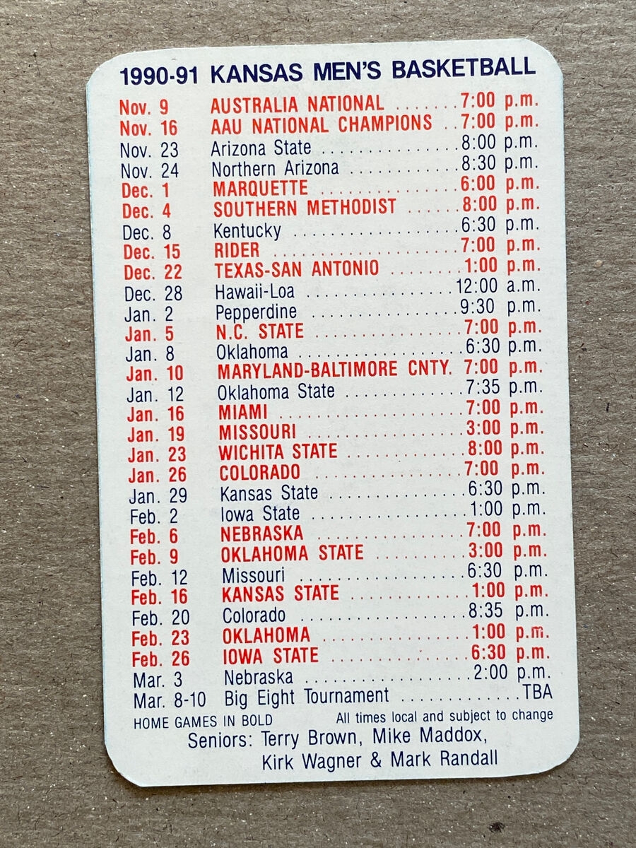Printable Ky Men's Basketball Schedule