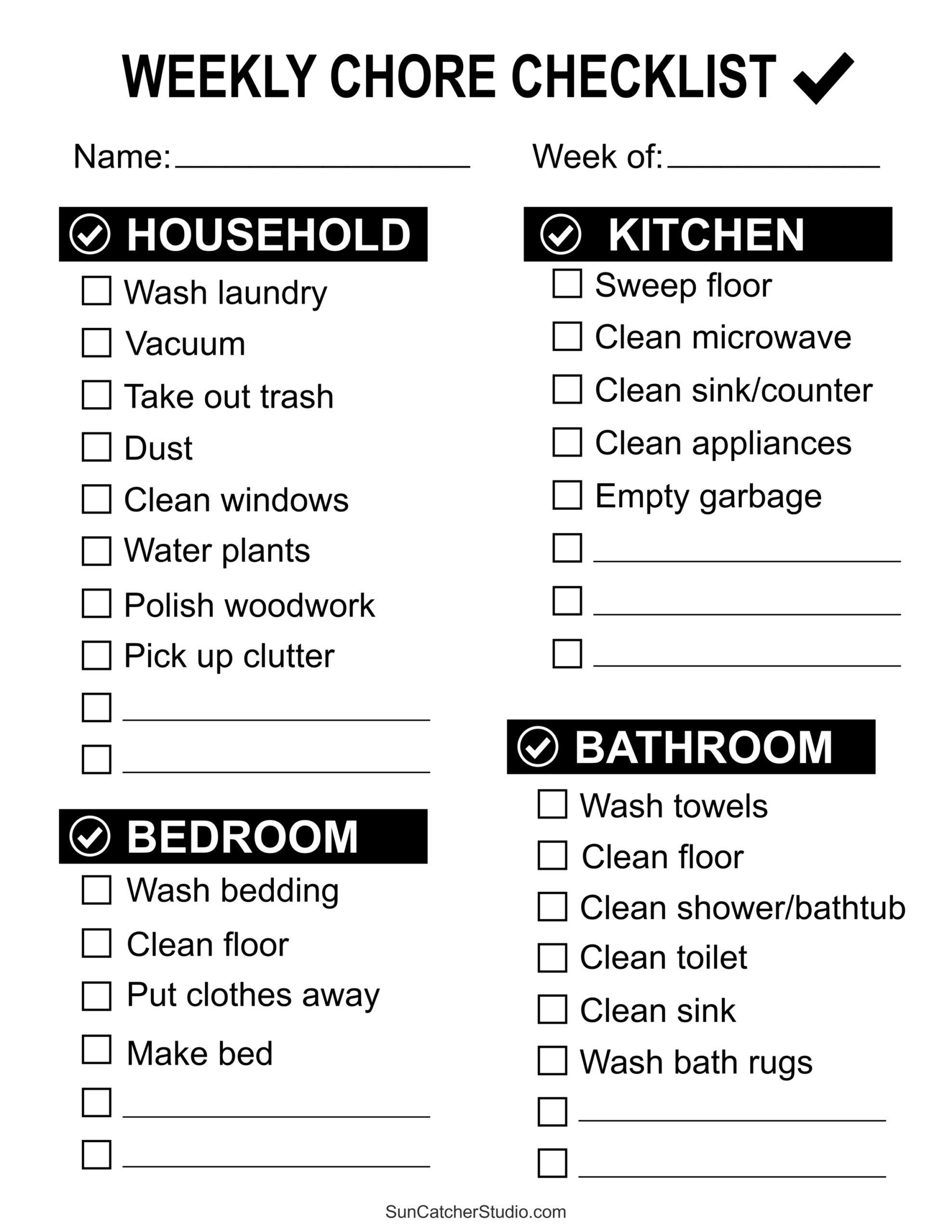 Chore Charts Printable Editable Daily Weekly Templates Free Printables Monograms Design Tools Patterns DIY Projects