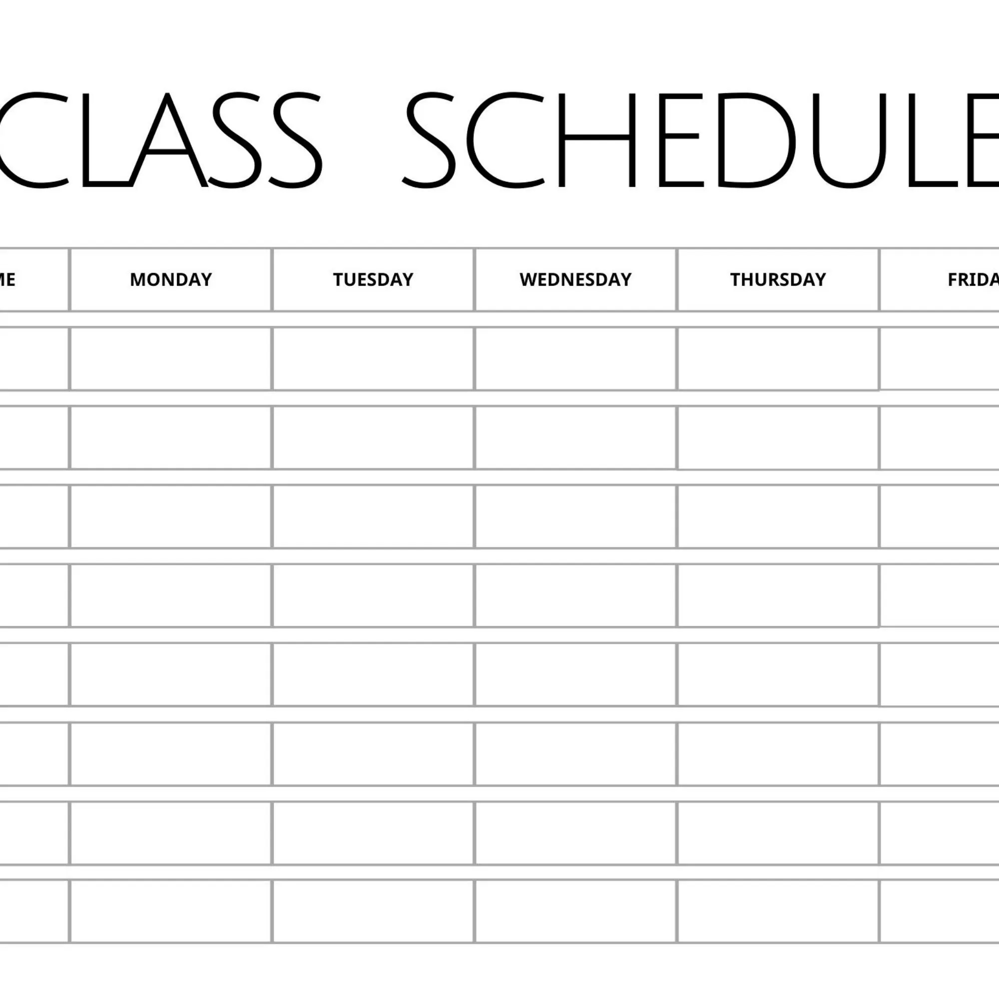 Class Schedule Minimalist Weekly Planner Template PDF College Class Schedule A4 US Letter Sizes Printable Horizontal Layout Etsy