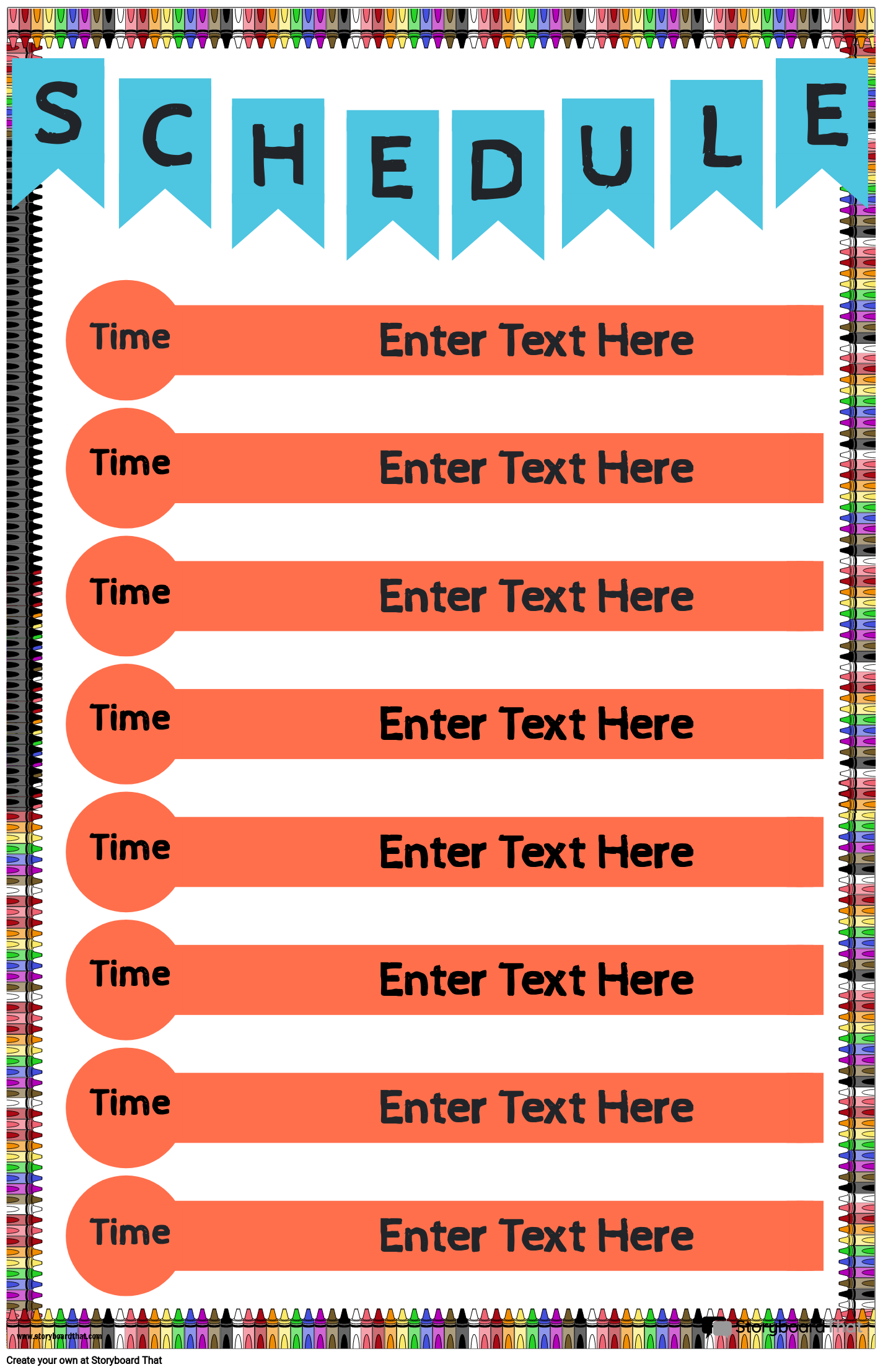 Class Schedule Templates Create Yours With Storyboard That