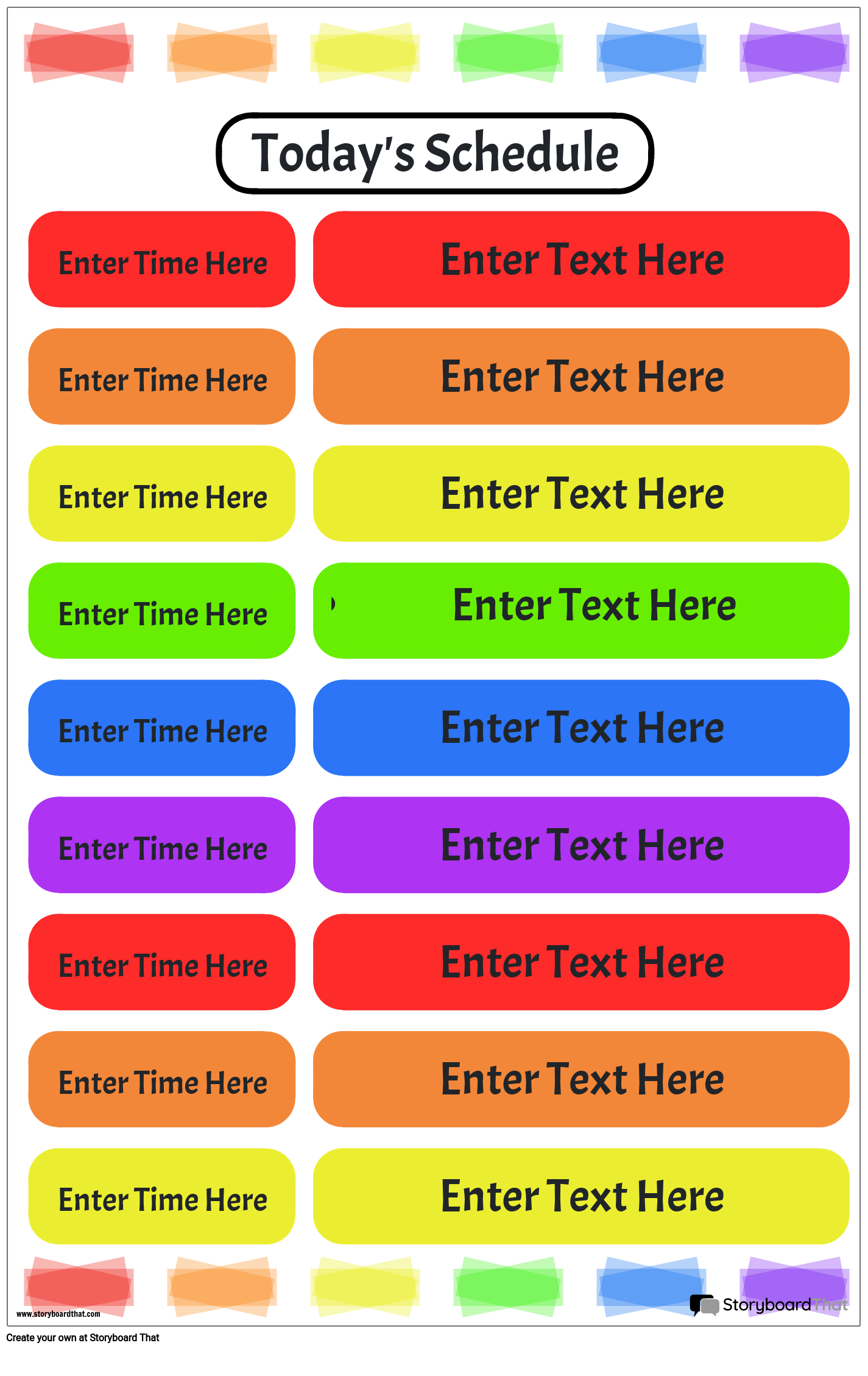 Class Schedule Templates Create Yours With Storyboard That