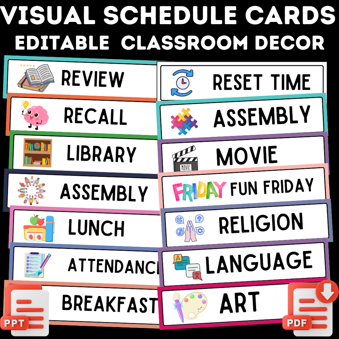 Classroom Visual Schedule Printables