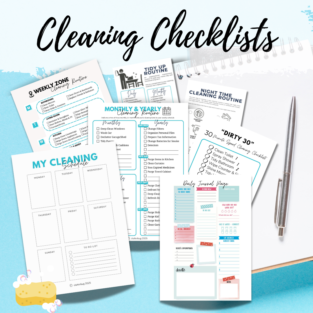 Cleaning Checklist Printable Pack Clutterbug