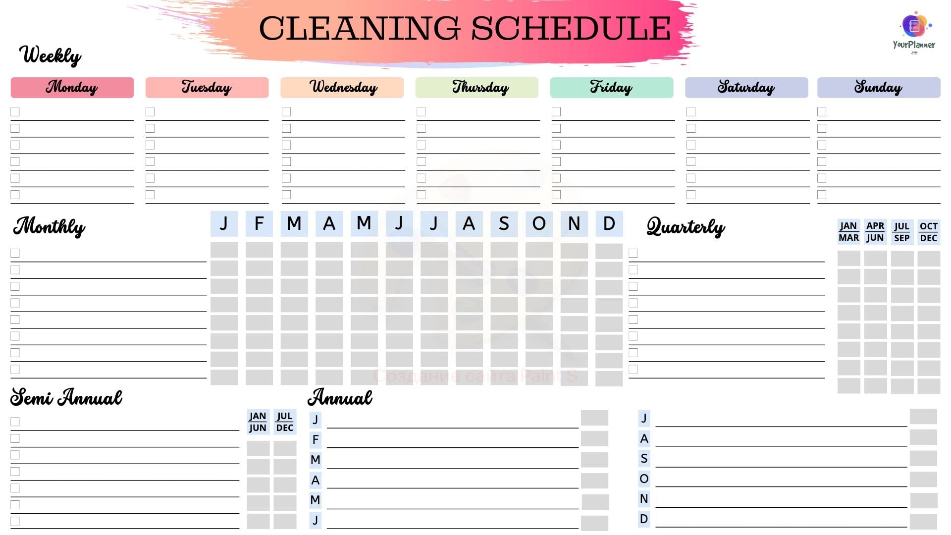 Cleaning Schedule Printable Deep Cleaning Checklist Clean Home Planner Chore List Chart Daily Weekly Yearly Routine Clean Home Planner By YourPlanner Top Goodreads
