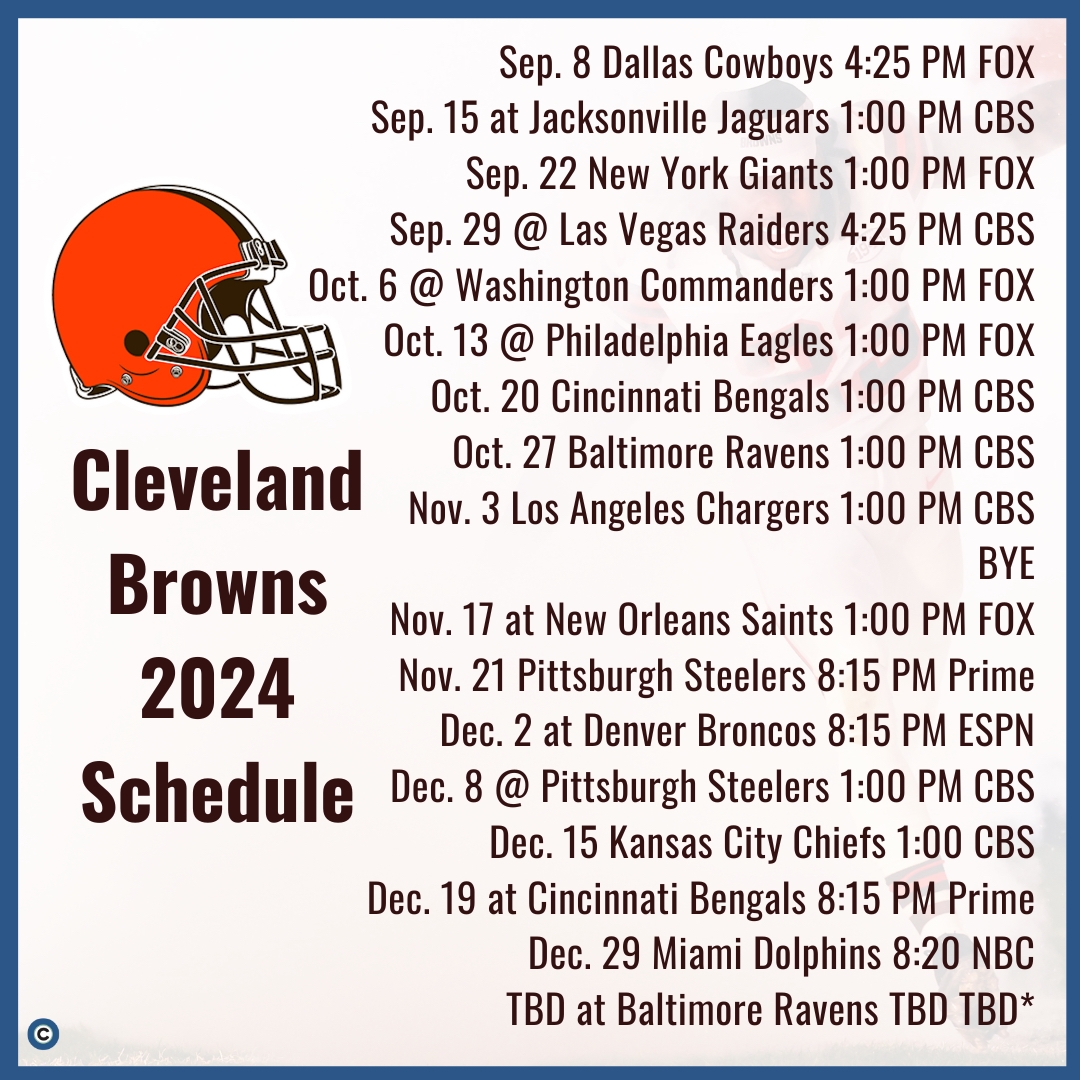 Clevelanddotcom On X The Browns 2024 Schedule Is Here What Do You Think More Https t co Ew7nGGWTB0 Https t co 0isPpHjovC X
