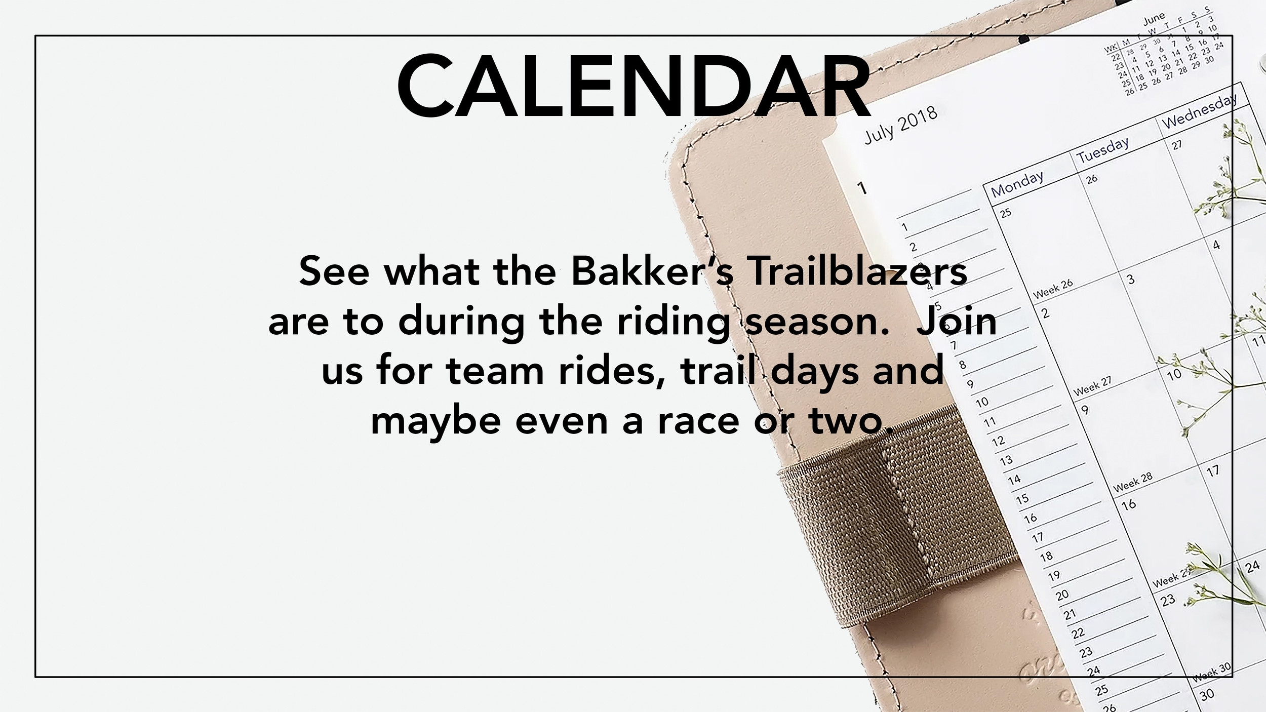 Club Calendar Bakker s Trailblazers
