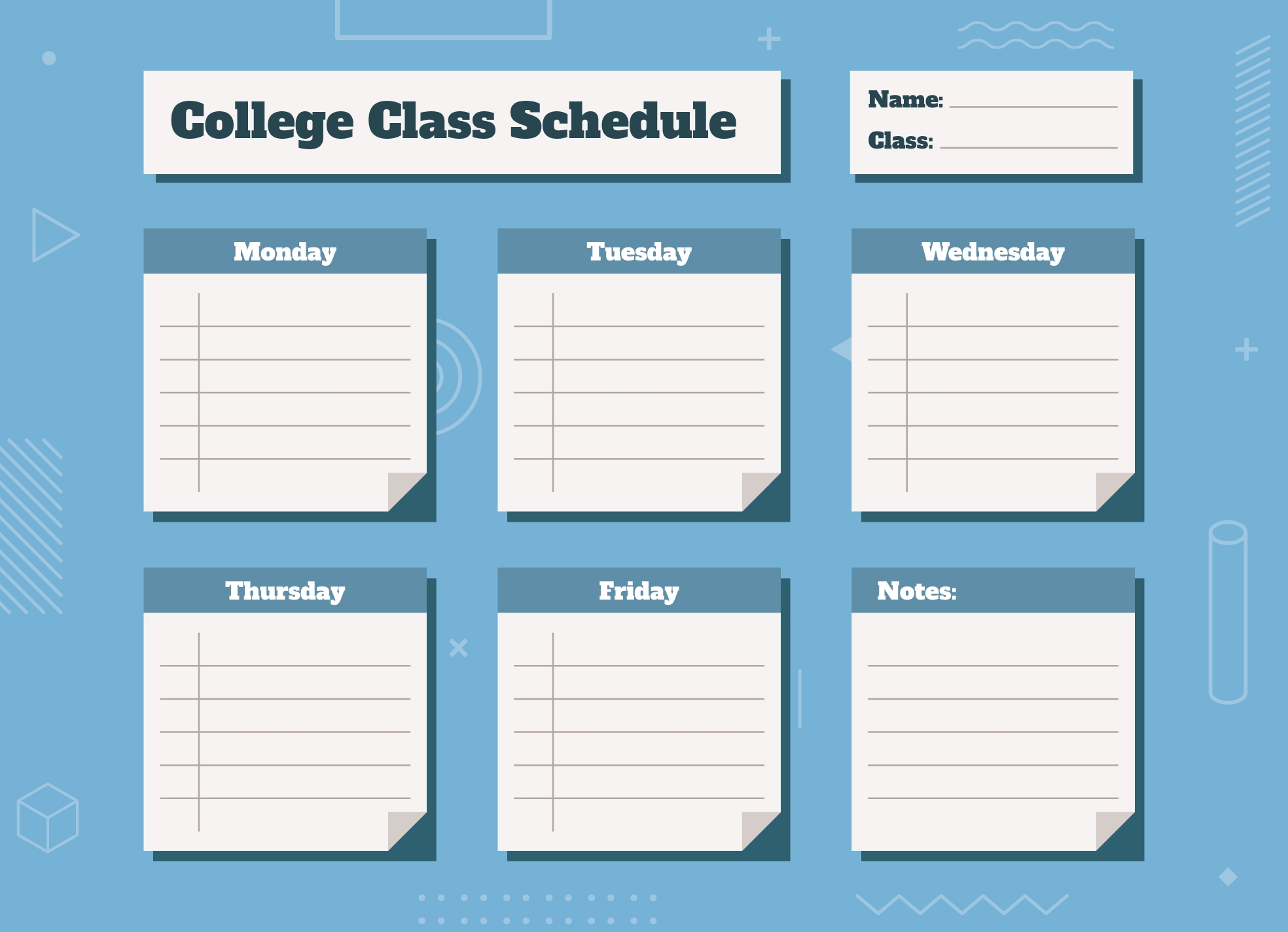 Free Printable Class Schedule