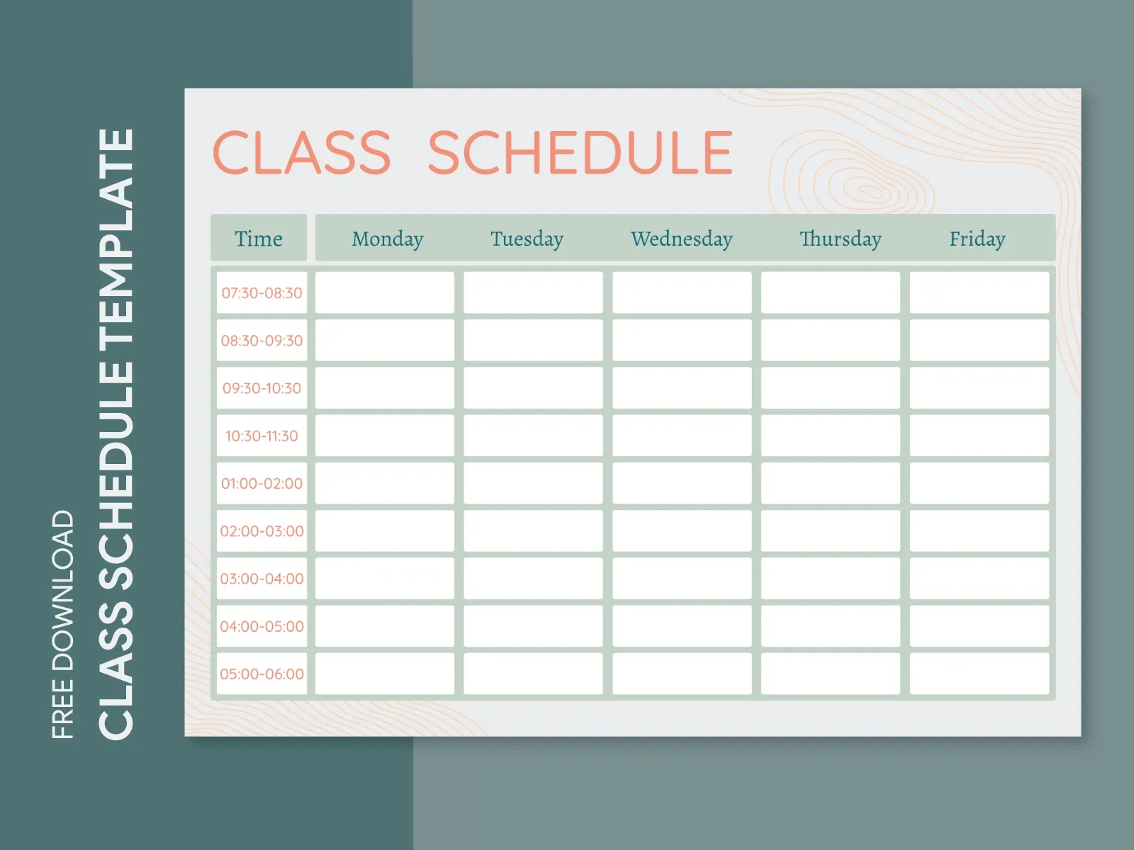 Printable Class Schedule Planner
