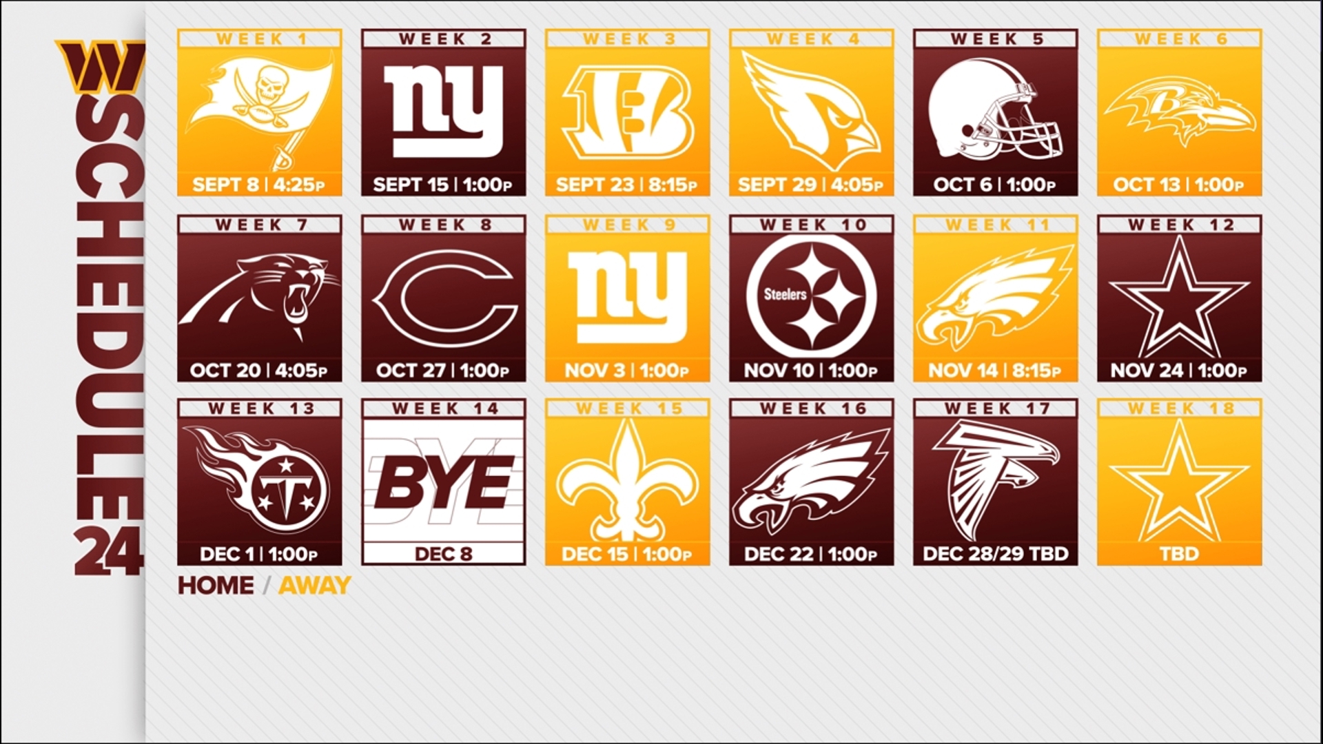 Commanders Schedule Release Where And When They Play In 2024 Wusa9