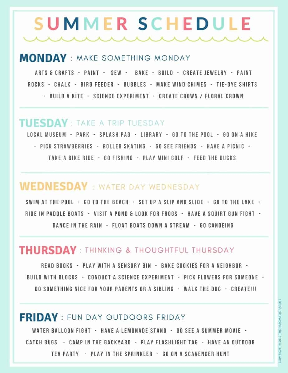 Creating A Summer Schedule For Kids Set Up A Successful Summer Break