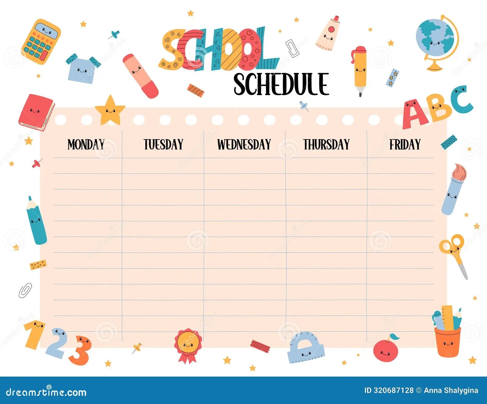 Printable Daily Class Schedule