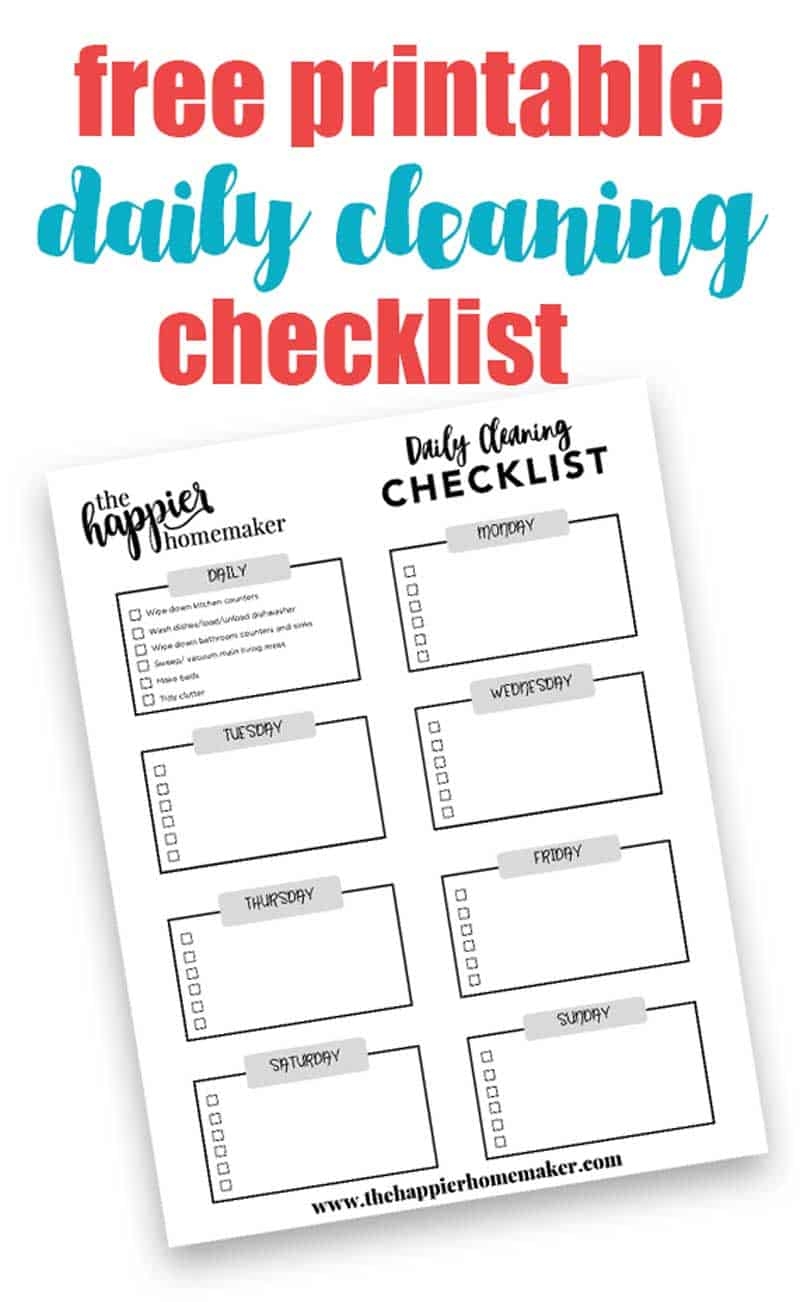 Daily Cleaning Schedule Printable South Georgia Style
