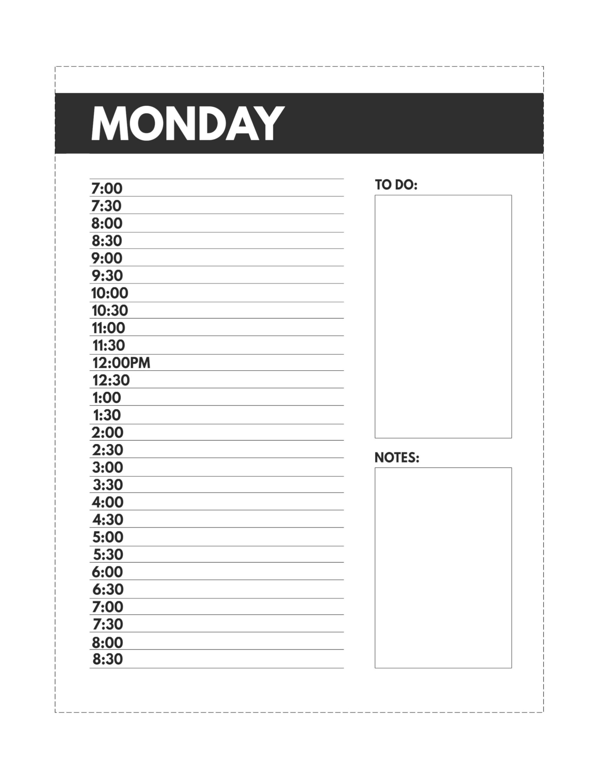 Printable Daily Schedule Planner