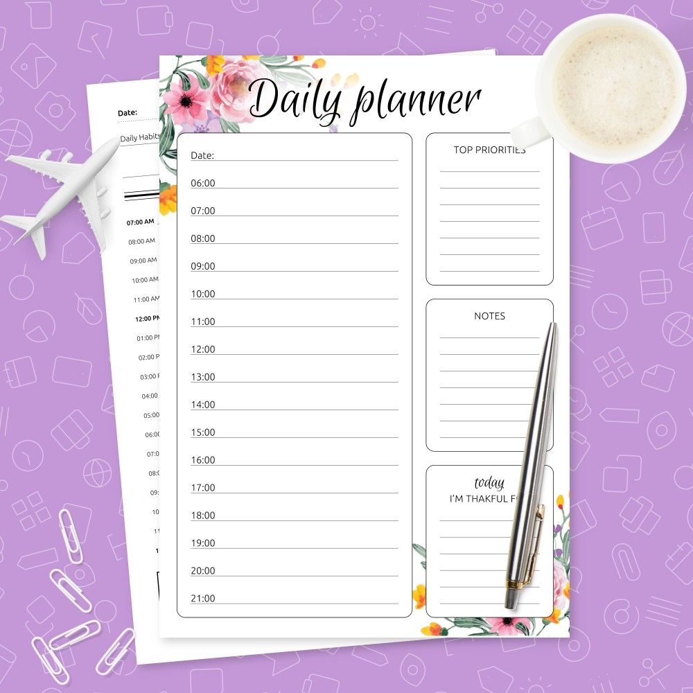 Daily Planner Templates 5 In 1 Bundle Template Printable PDF