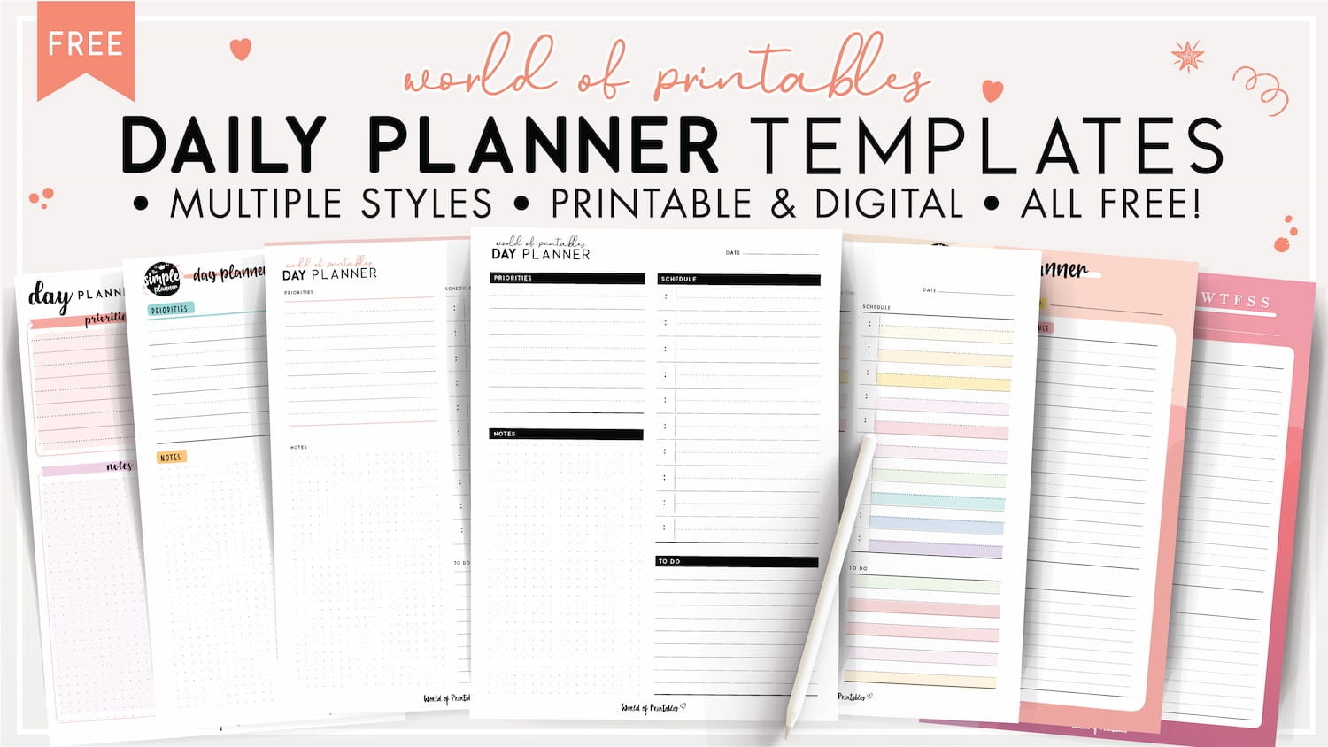 Daily Planner Templates World Of Printables