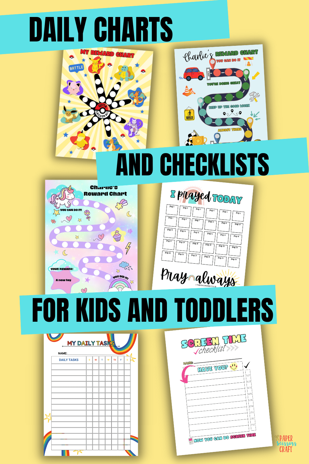 Daily Routine Chart Checklist For Kids Printables Paper Scissors Craft Daily Routine Chart Checklist For Kids Printables Paper Scissors Craft