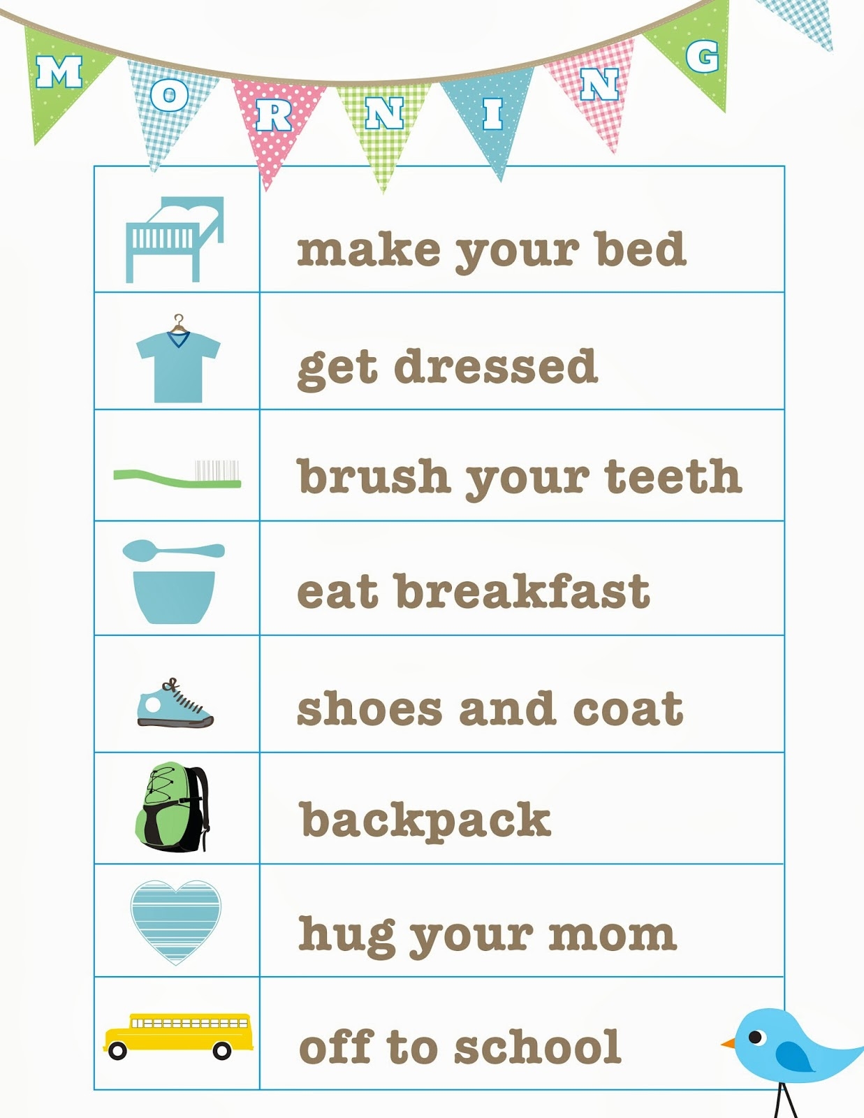 Free Printable Visual Schedule For Kids