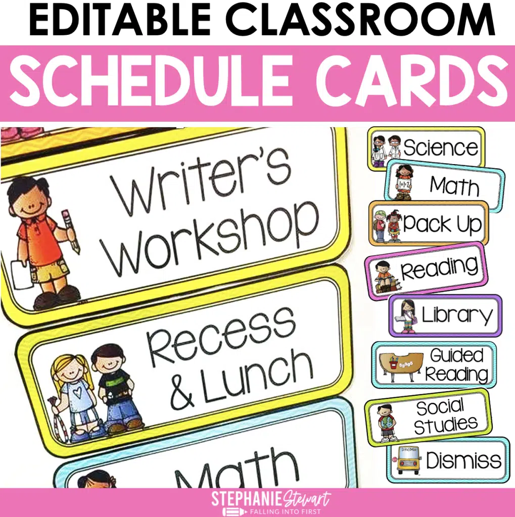 Daily Schedule Cards For The Classroom Falling Into First