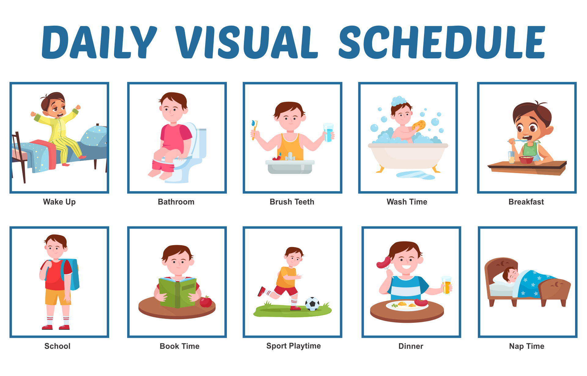 Daily Schedule For Kids Picture Schedule And Autism Visual Worksheets Library