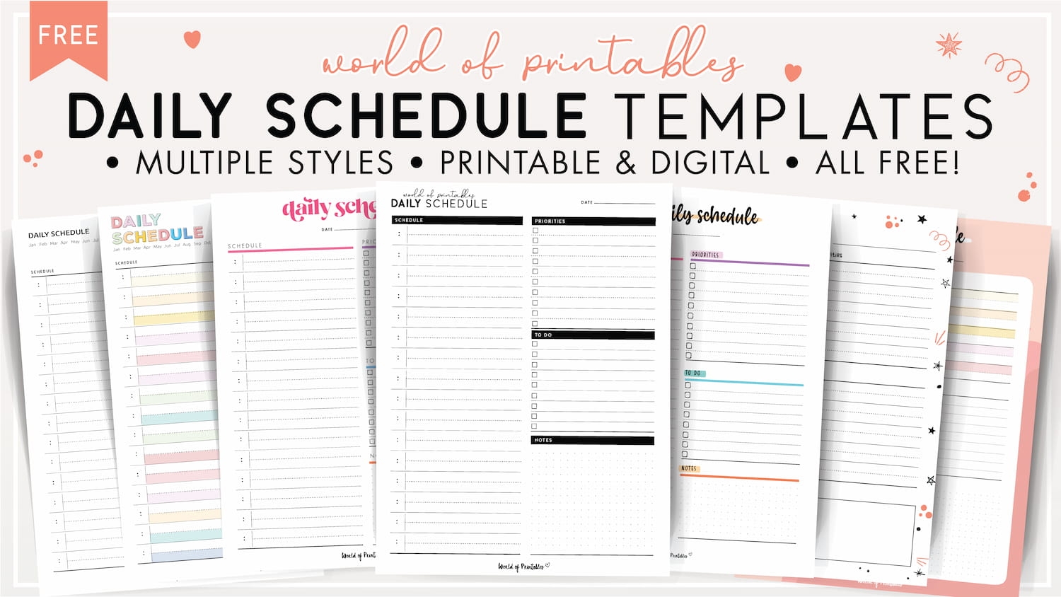 Daily Schedule Templates World Of Printables